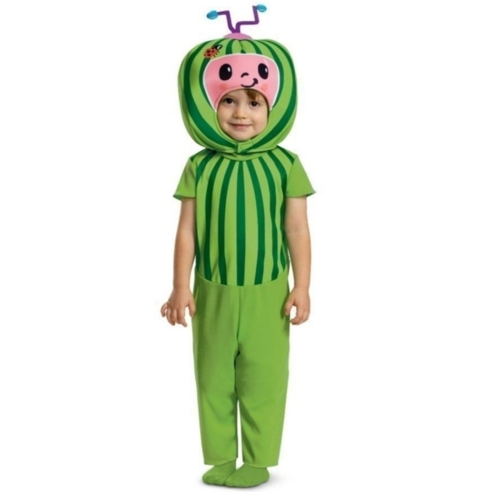 NWT Cocomelon Melon Toddler Halloween Costume Cosplay Jumpsuit Headpiece New